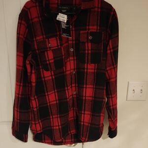 Stylish Red and Black Plaid Button-Down Shirt